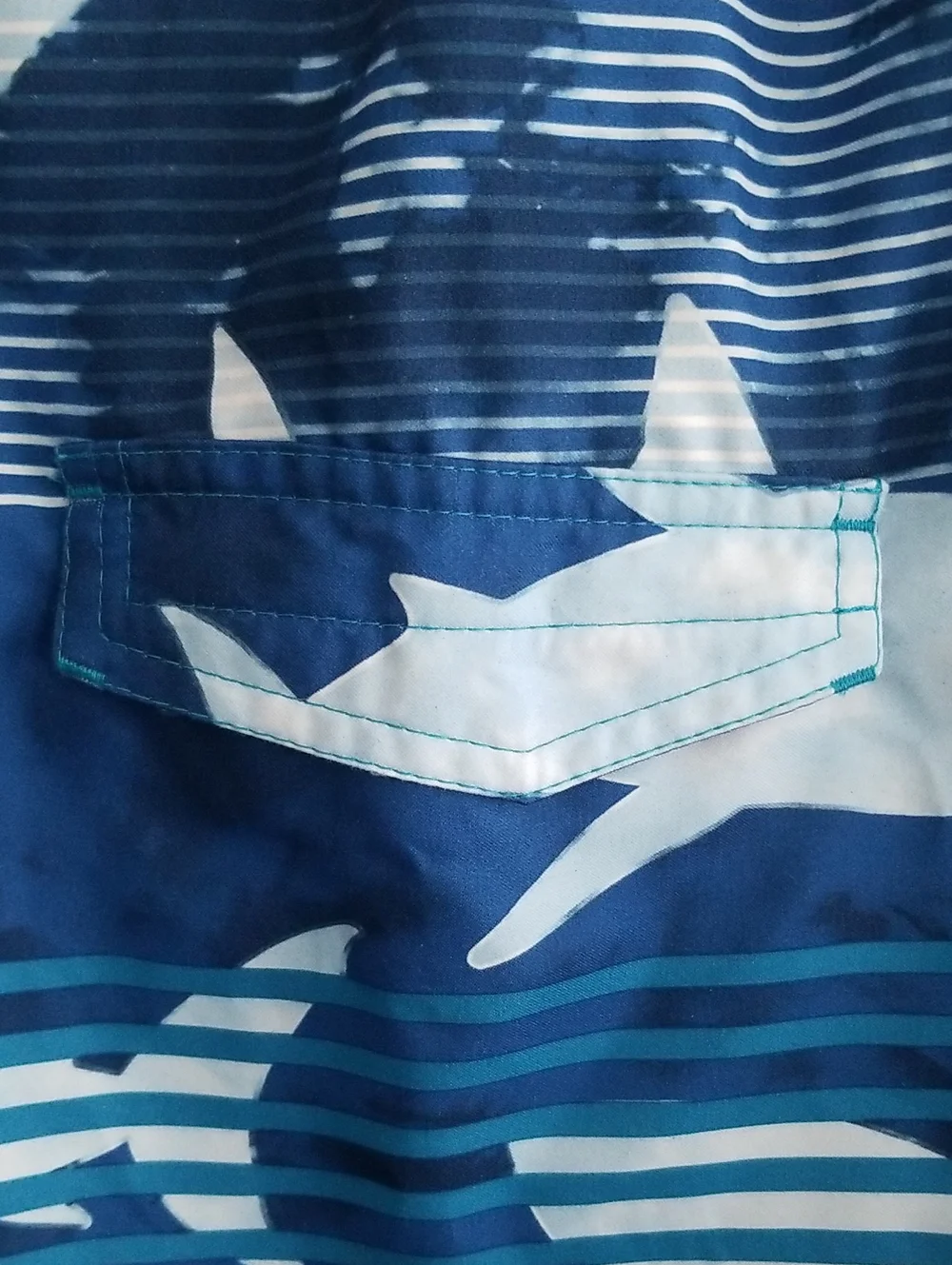 New True Craft Navy and Teal Shark Swim Shorts